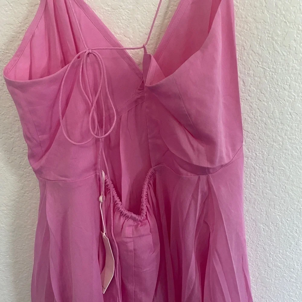 REBECCA TAYLOR Flamingo Pink Handkerchief Dress sz 12 NWT! - Picture 8 of 8